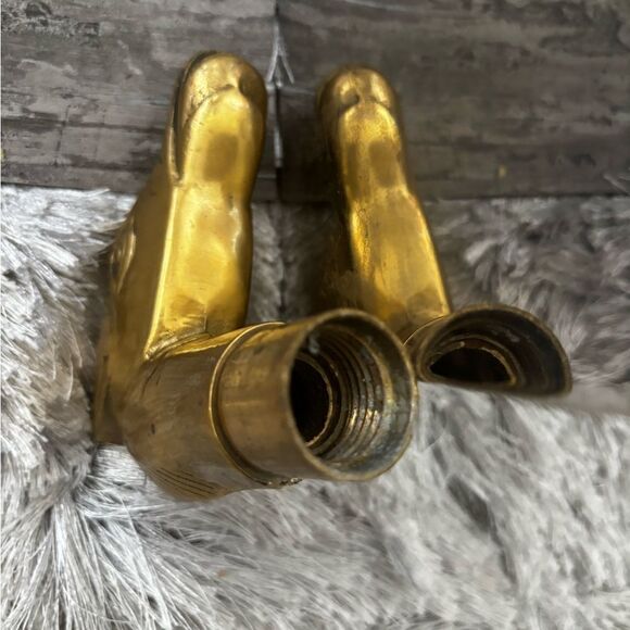 Vintage Brass Horse Walking Stick Handle Screw On Heavy Ornate circa 1960-70's - Picture 5 of 6